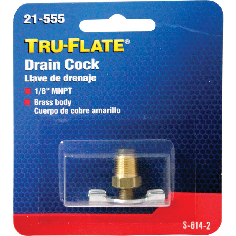 Tru-Flate 1/8 In. NPT Air Line Drain Cock