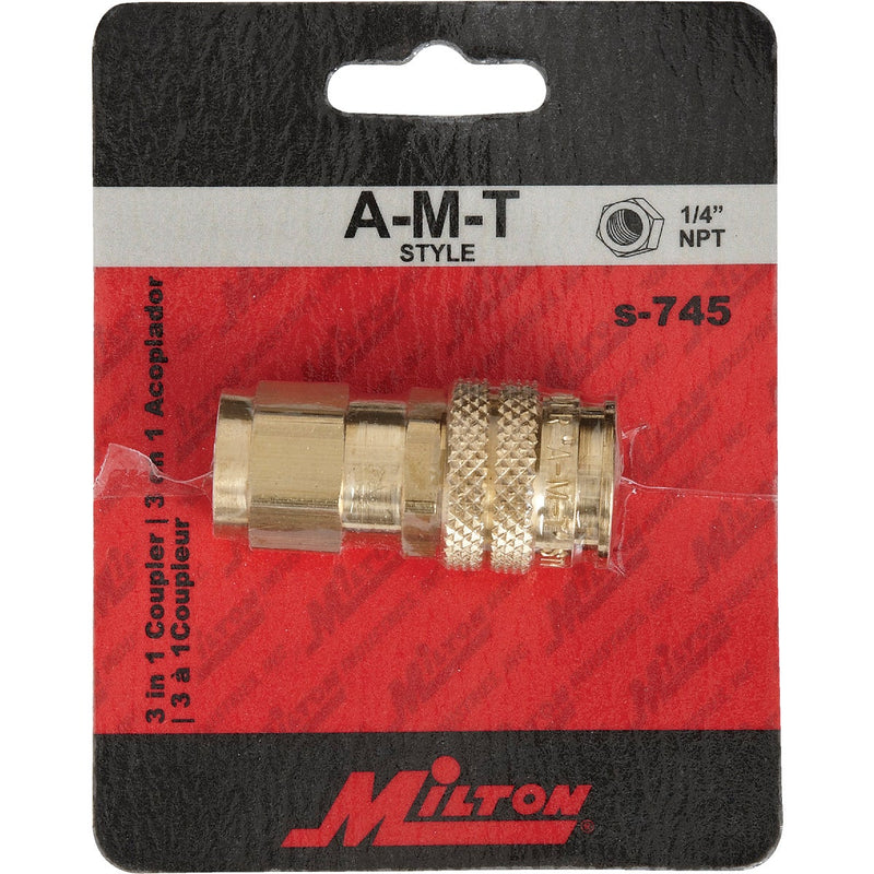 Milton AMT Style Push-Type with Drag Guard 1/4 In. FNPT Coupler
