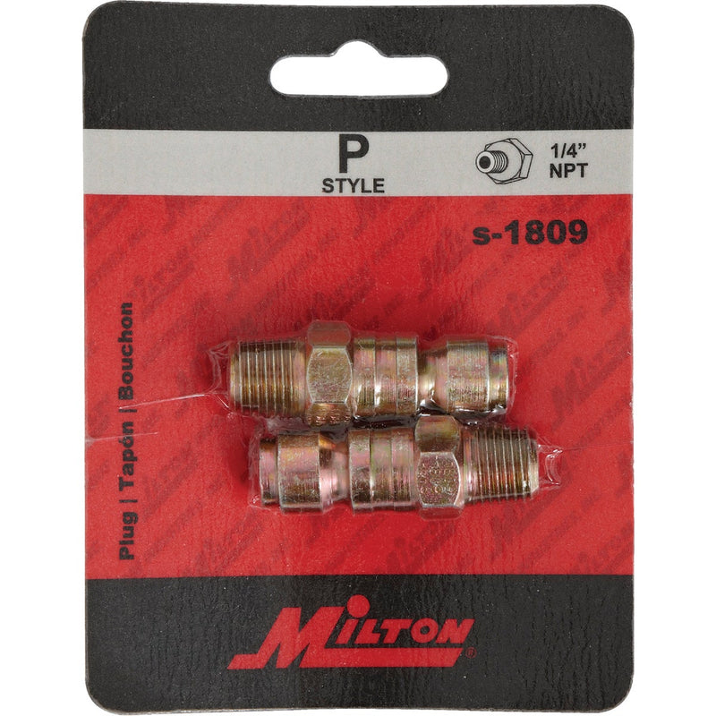 Milton P-Style 1/4" MNPT Plug (2-Pack)