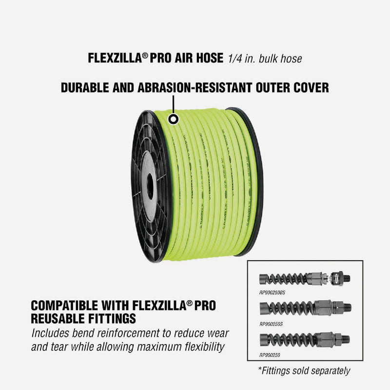 Flexzilla Pro 1/4 In. x 250 Ft. Polymer-Blend Bulk Air Hose