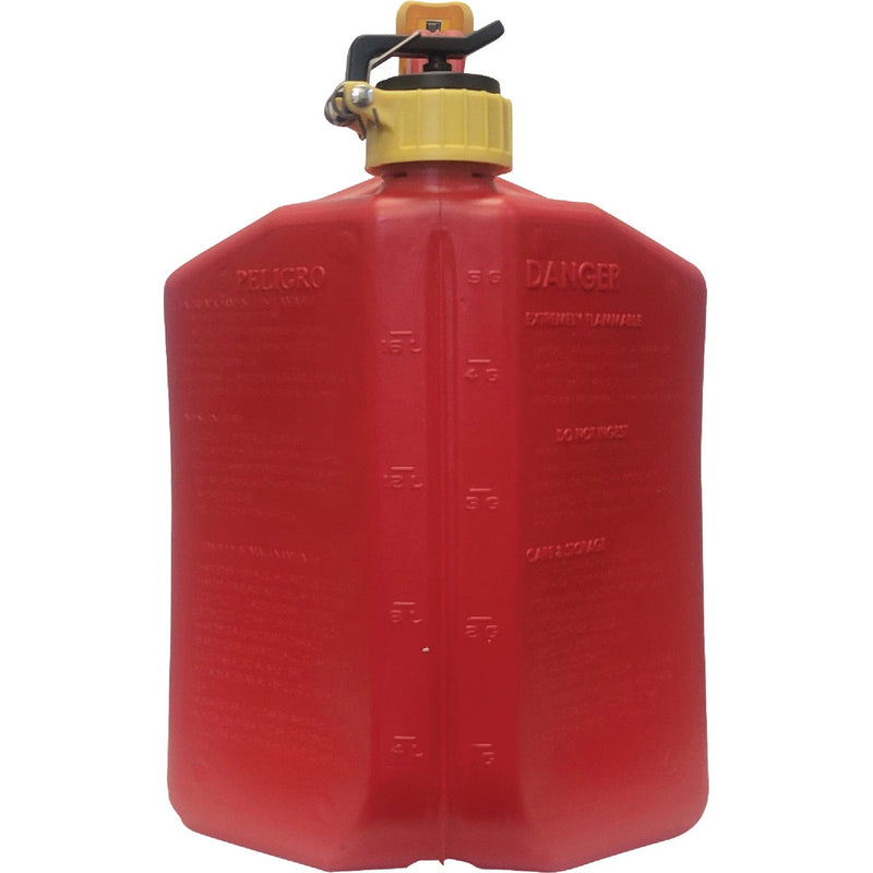 SureCan 5 Gal. Plastic Gasoline Safety Fuel Can, Red