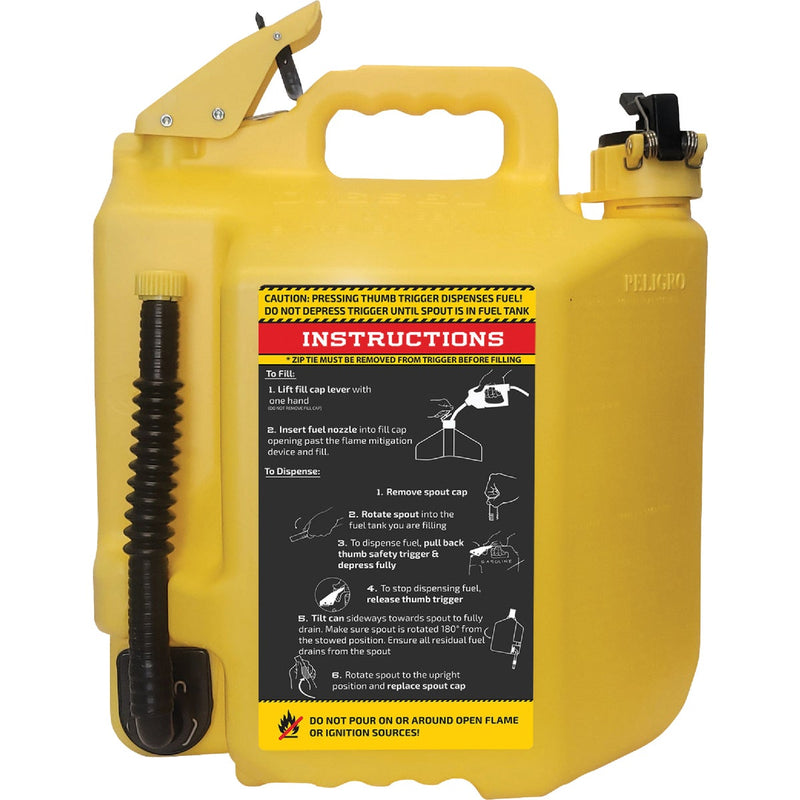 SureCan 5 Gal. Plastic Diesel Safety Fuel Can, Yellow