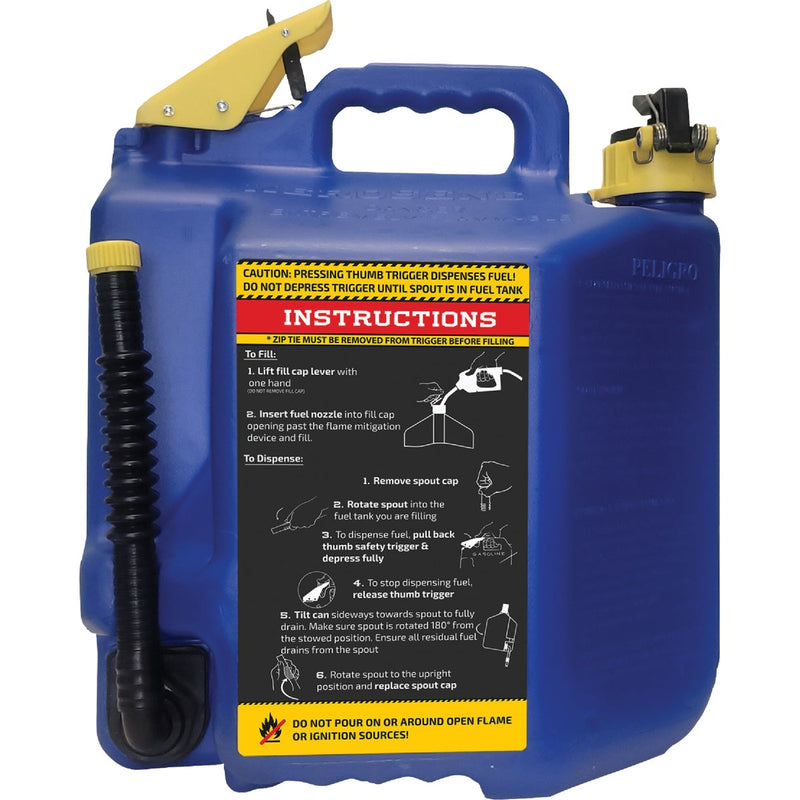 SureCan 5 Gal. Plastic Kerosene Safety Can, Blue