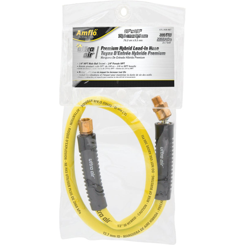 Amflo 3/8 In. x 30 In. Lead-In Air Hose with Ball Swivel