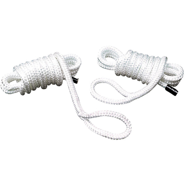 Seachoice 1/4 In. x 6 Ft. Double Braided Nylon Fender Line, White (2-Pack)