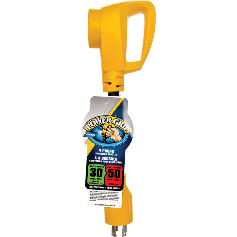 Camco Power Grip 30/50A 4-Prong Dogbone RV Generator Adapter