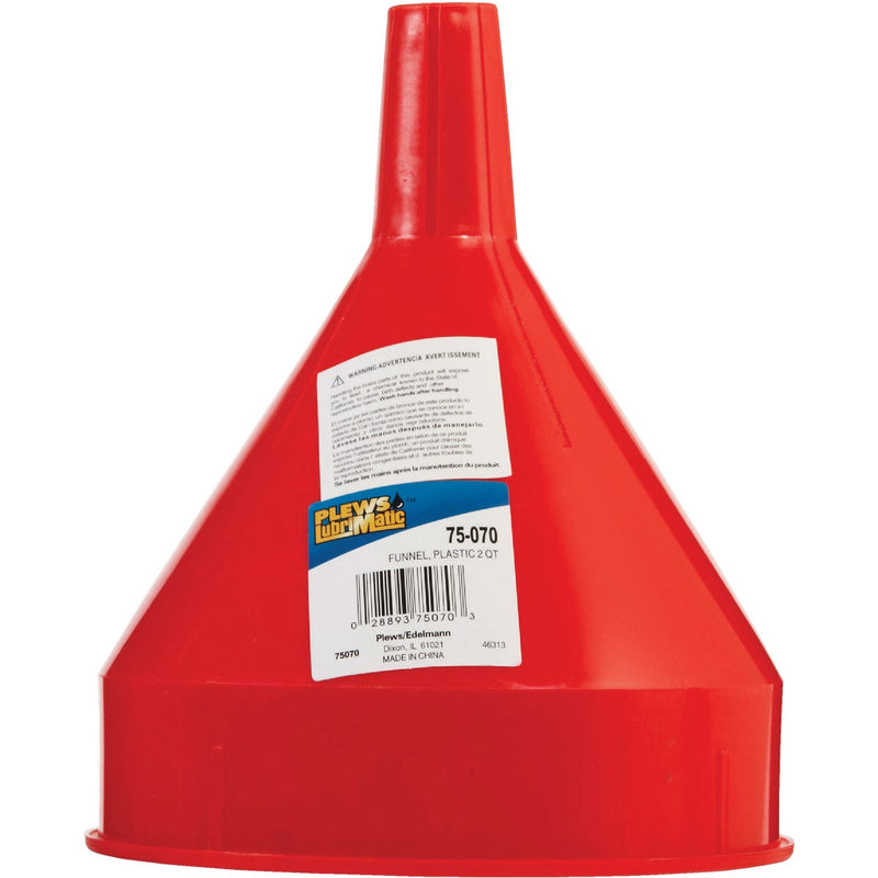 Plews LubriMatic 2 Qt. Plastic All-Purpose Funnel