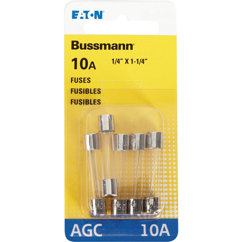 Bussmann 10-Amp 250-Volt AGC Glass Tube Automotive Fuse (5-Pack)
