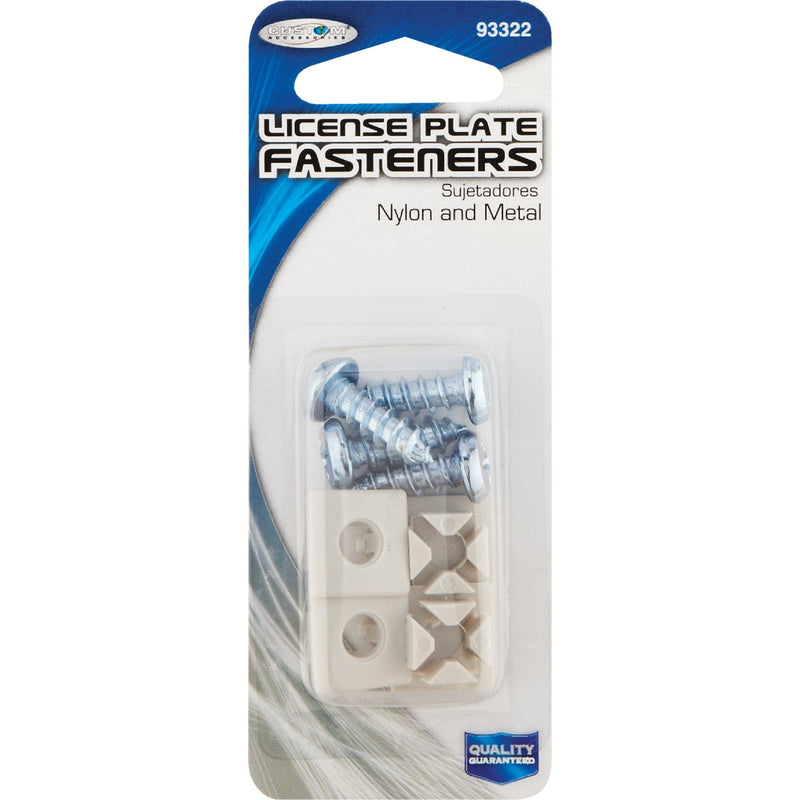 Custom Accessories White License Plate Fasteners