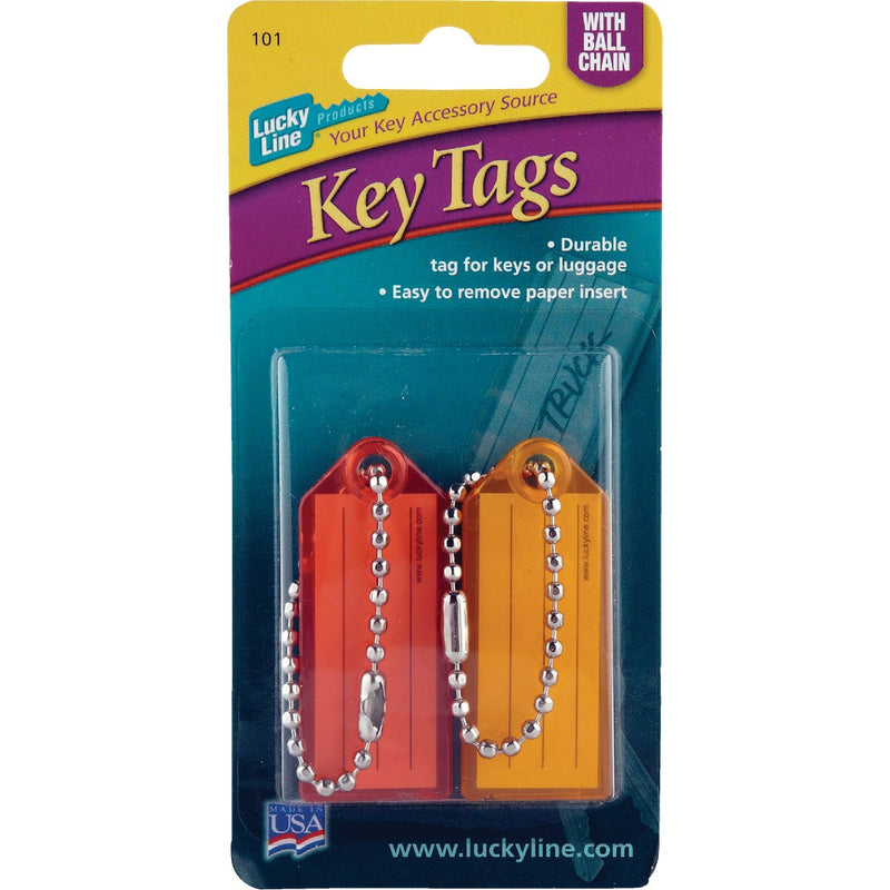 Lucky Line Transparent 2-1/4 In. I.D. Key Tag with Chain (2-Pack)