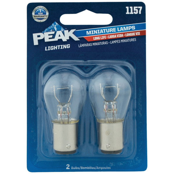 PEAK 1157 12.8/14V Mini Incandescent Automotive Bulb (2-Pack)