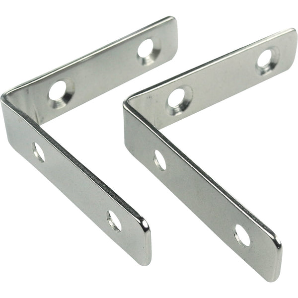 Seachoice 2-3/8 In. x 1/2 In. Polished Steel Angle Bracket Corner Brace