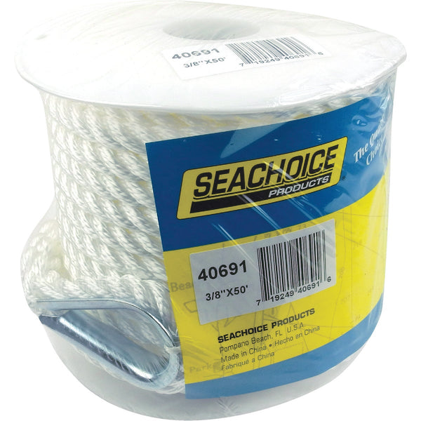 Seachoice 3/8 In. x 50 Ft. 3-Strand Twisted Nylon Anchor Line