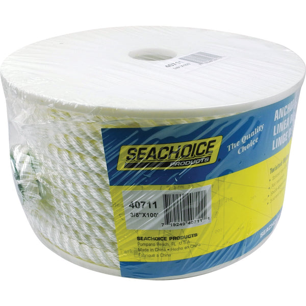 Seachoice 3/8 In. x 100 Ft. 3-Strand Twisted Nylon Anchor Line