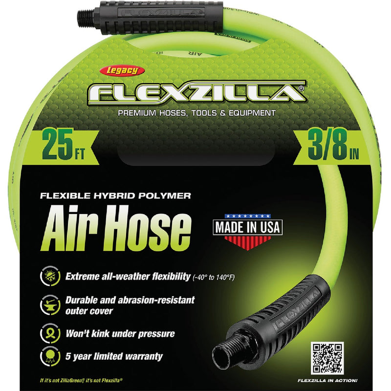 Flexzilla 3/8 In. x 25 Ft. Polymer-Blend Air Hose with 1/4 In. MNPT Fittings