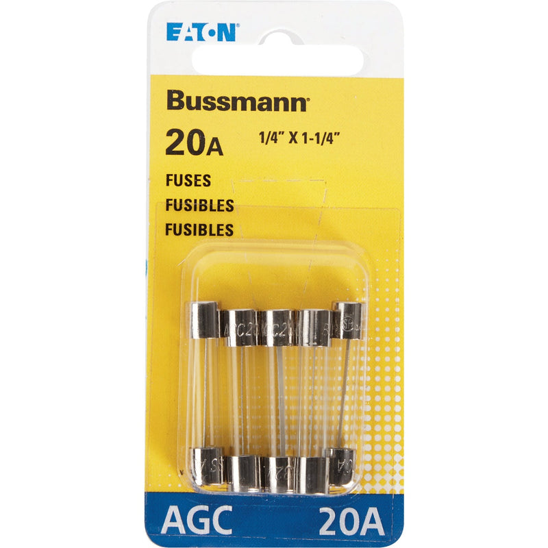 Bussmann 20-Amp 32-Volt AGC Glass Tube Automotive Fuse (5-Pack)