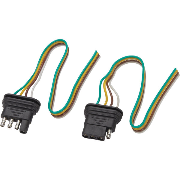 TowSmart Trailer 4 Flat 12 In. Vehicle Socket & Trailer Plug Wiring Connector