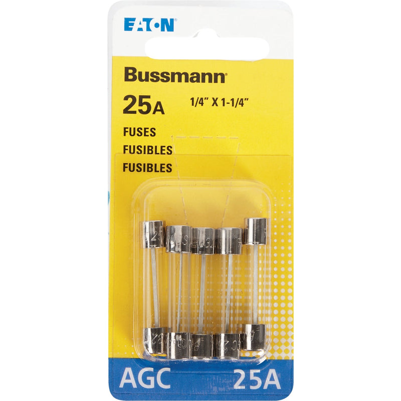 Bussmann 25-Amp 32-Volt AGC Glass Tube Automotive Fuse (5-Pack)