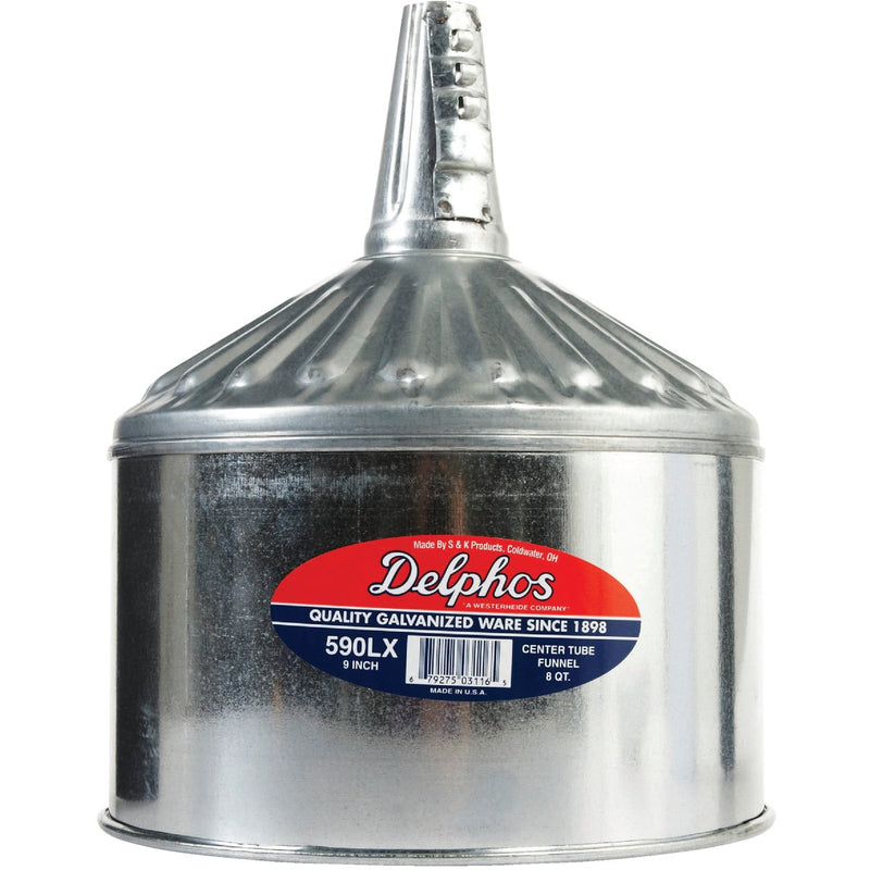 Delphos 8 Qt. Galvanized Steel Lock-On Funnel