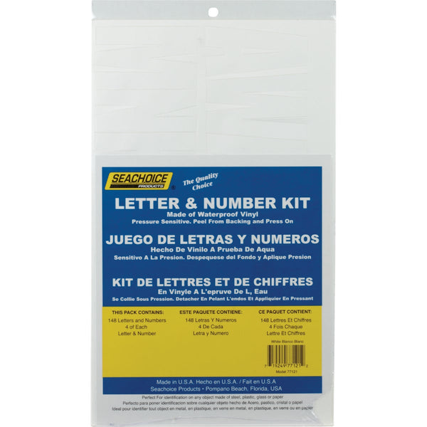 Seachoice 3-1/4 In. White Solid Vinyl Letter & Number Kit