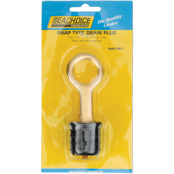 Seachoice Snap-Lock 1-1/4 In. Brass Drain Plug