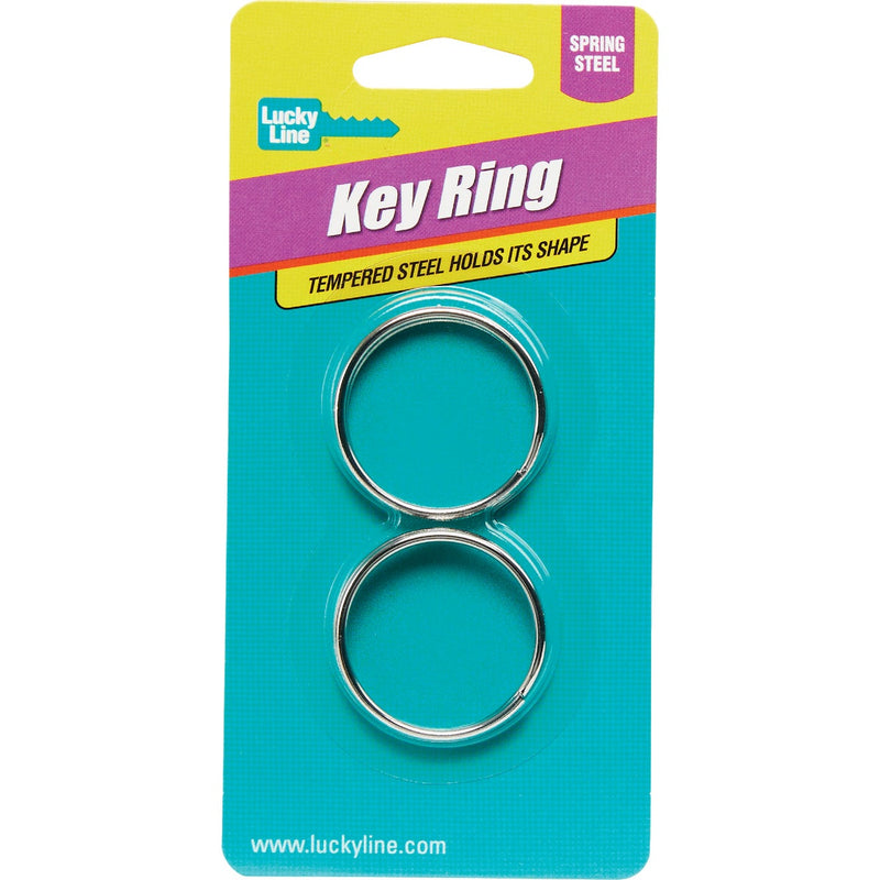 Lucky Line Tempered Steel Nickel-Plated 1-1/4 In. Key Ring (2-Pack)