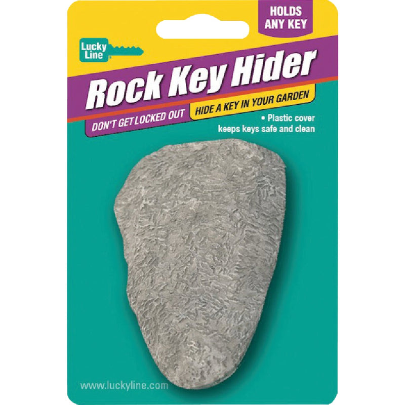 Lucky Line Gray/Brown Plastic Rock Key Hider