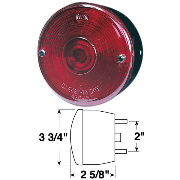 TowSmart Round Stop, Turn, Tail & License Combination Light