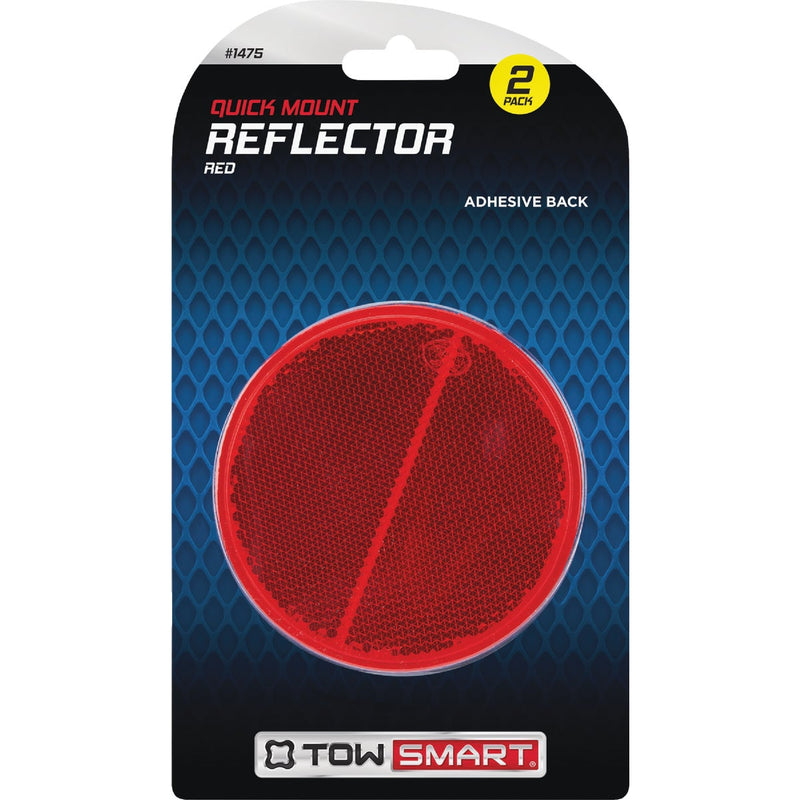 TowSmart Quick Mount Round Red Reflector (2-Pack)