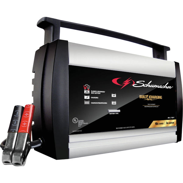 Schumacher Automatic 6V and 12V 10A Automotive and Marine Battery Charger