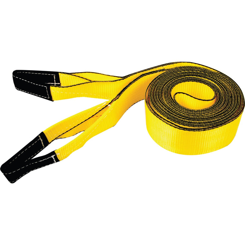 Erickson 3 In. x 30 Ft. 7500 Lb. Safe Work Load Polyester Tow Strap with Loops, Yellow