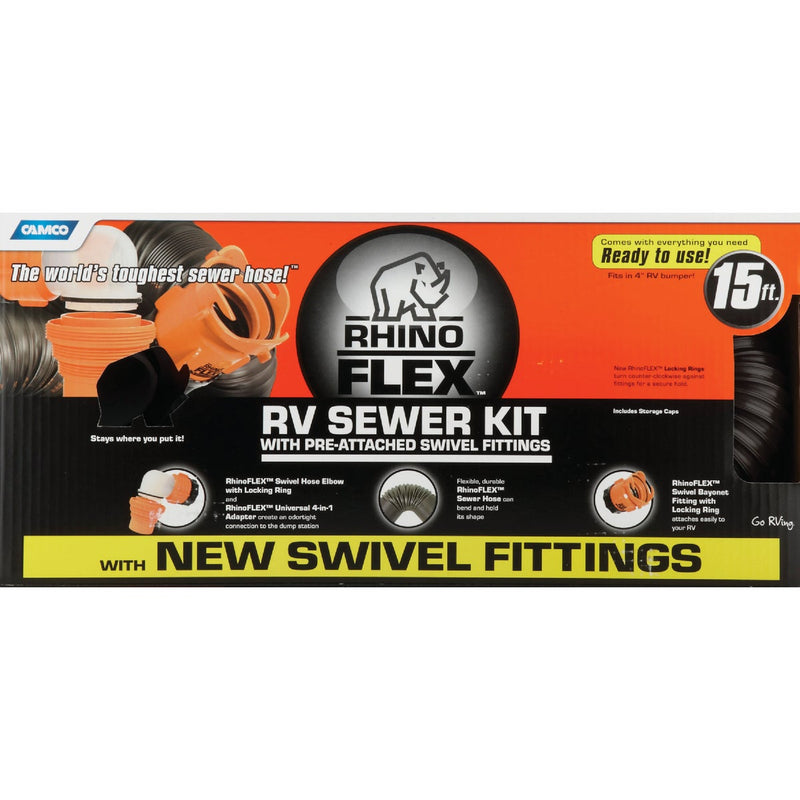 Camco 15 Ft. RhinoFlex RV Sewer Kit