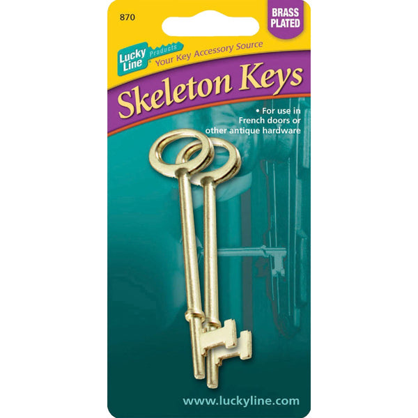 Lucky Line Zinc Skeleton Key, (2-Pack)