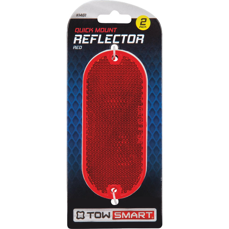 TowSmart Quick Mount Oblong Red Reflector (2-Pack)