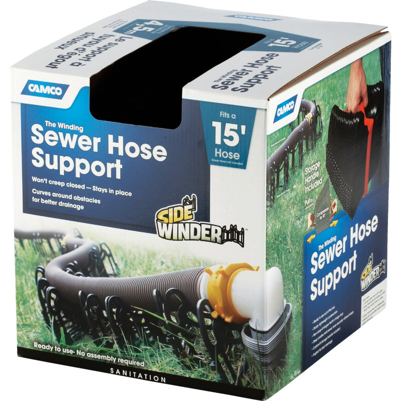 Camco 15 Ft. Sturdy, Lightweight Plastic Sidewinder RV Sewer Hose Support