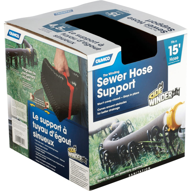 Camco 15 Ft. Sturdy, Lightweight Plastic Sidewinder RV Sewer Hose Support