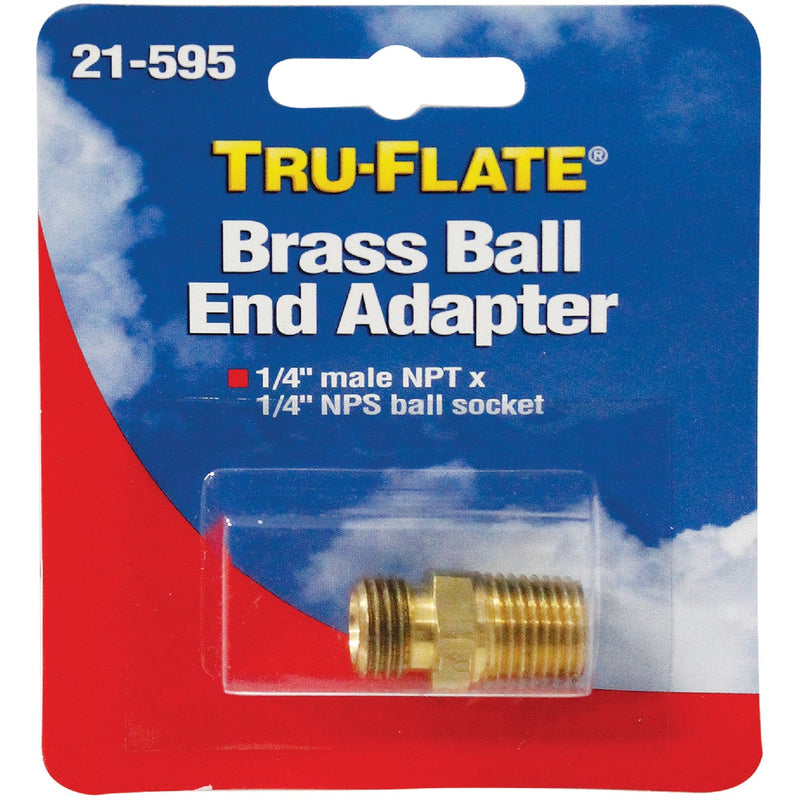 Tru-Flate 1/4 In. MNPT x 1/4 In. MNPS Brass Ball End Adapter