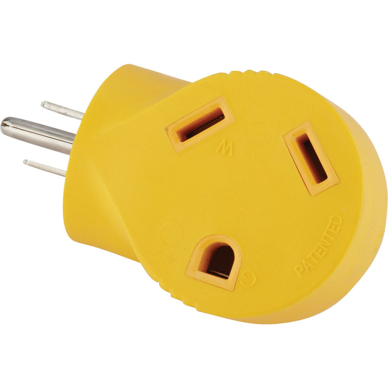 Camco Power Grip 15A Male to 30A Female 90 Deg RV Plug Adapter