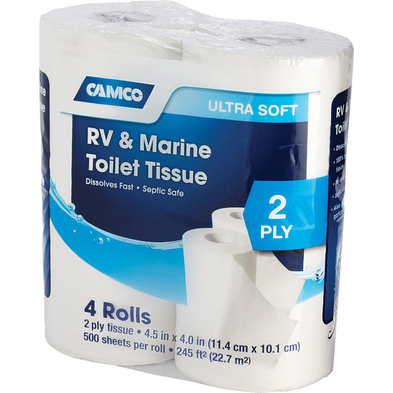 Camco RV & Marine 2-Ply Toilet Paper (4 Regular Rolls)
