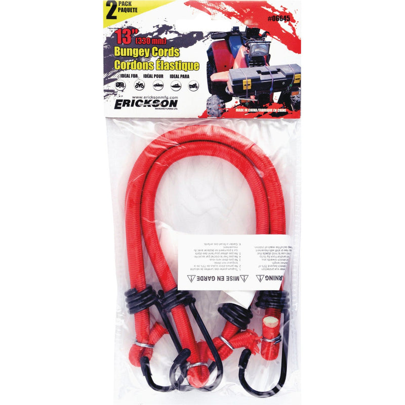 Erickson 8mm x 13 In. Vinyl Coated Steel Bungee Cord Set (2-Pack)