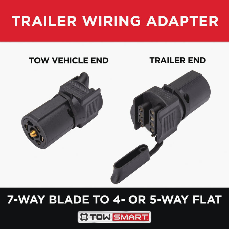 TowSmart 7-Way Blade To 4-Way Or 5-Way Flat Trailer Wiring Adapter