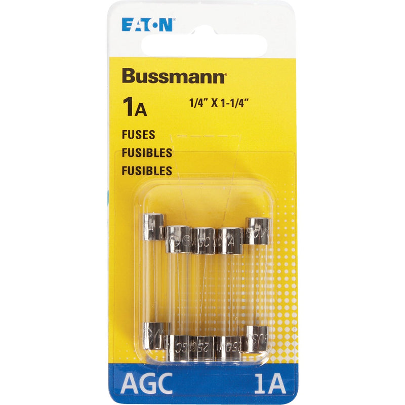 Bussmann 1-Amp 250-Volt AGC Glass Tube Automotive Fuse (5-Pack)