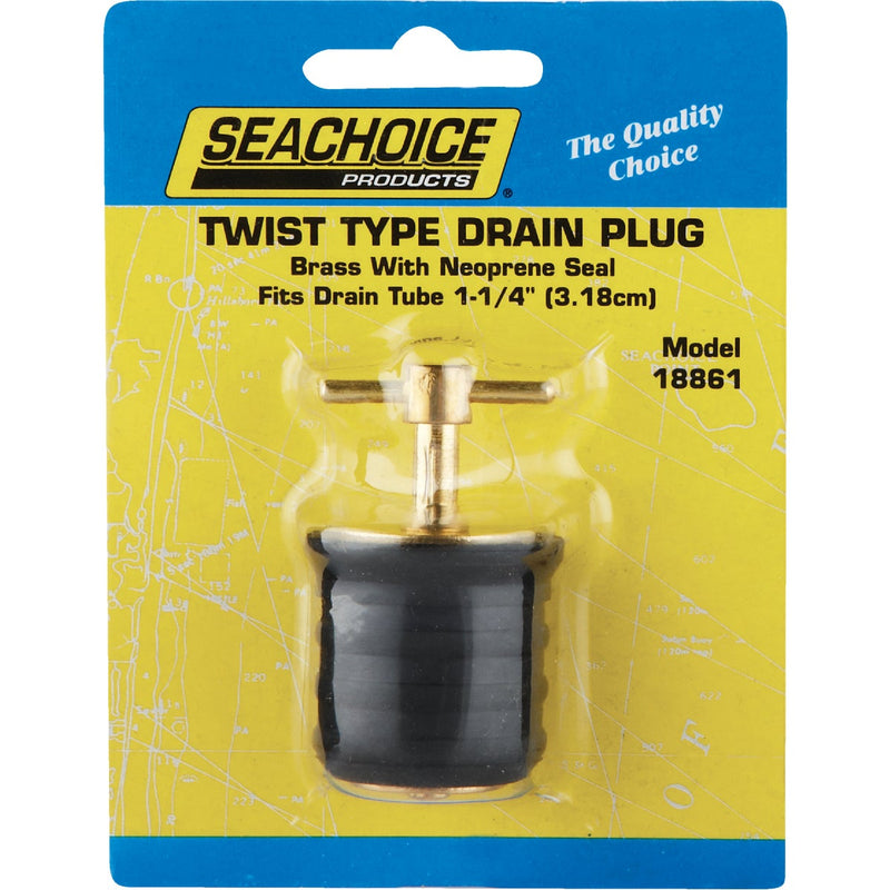 Seachoice 1-1/4 In. Twist Brass Drain Plug