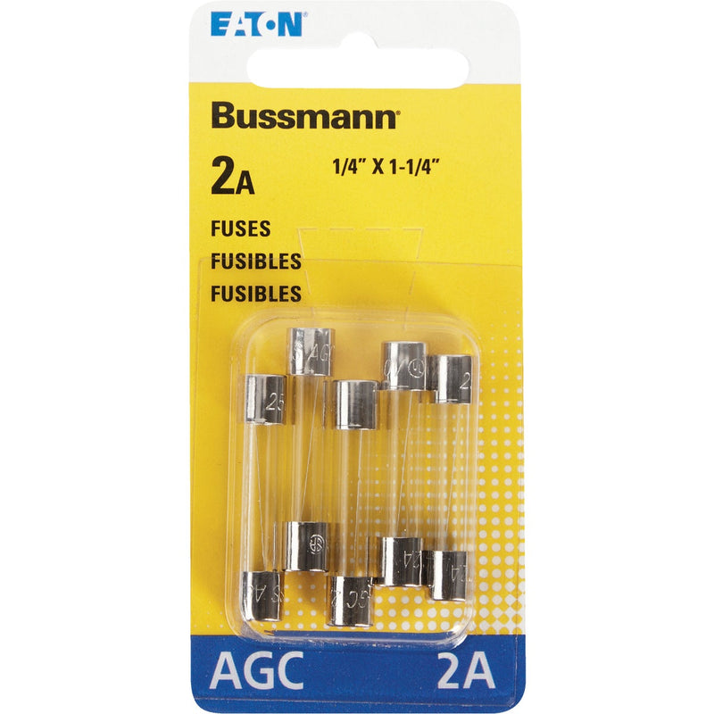 Bussmann 2-Amp 250-Volt AGC Glass Tube Automotive Fuse (5-Pack)