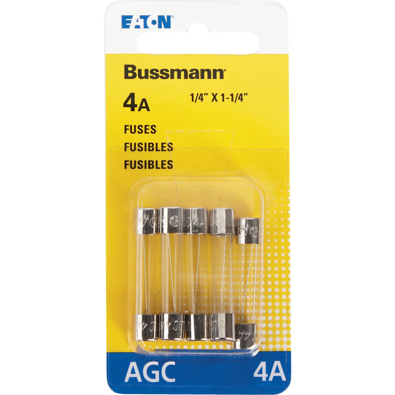 Bussmann 4-Amp 250-Volt AGC Glass Tube Automotive Fuse (5-Pack)