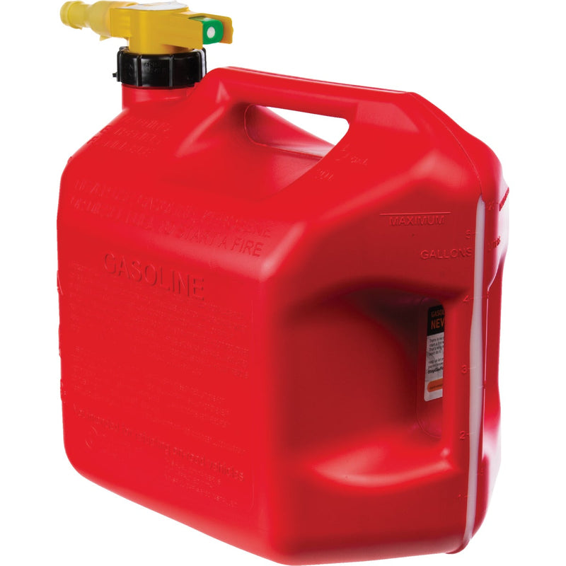 No-Spill ViewStripe 5 Gal. Plastic Gasoline Fuel Can, Red