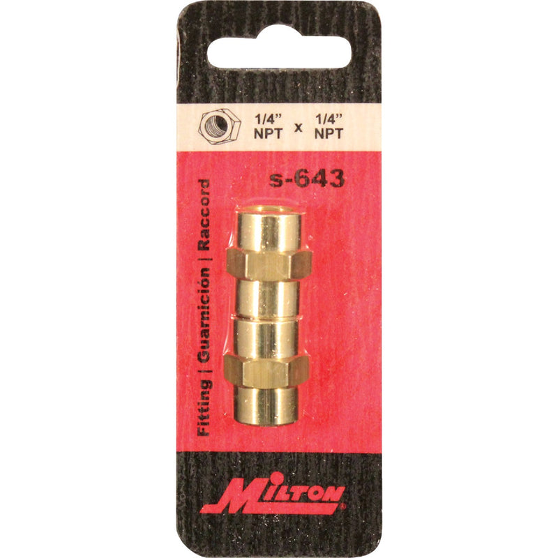 Milton Hex 1/4 In. FPT Brass Hex Coupler