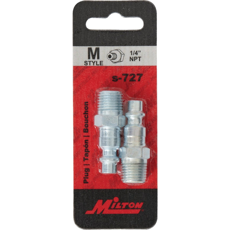 Milton M-Style 1/4" Male NPT Plug (2-Pack)