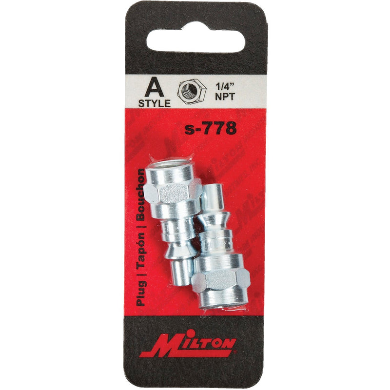 Milton 1/4 In. FPT Steel-Plated A-Style Plug