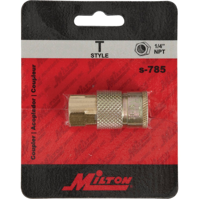 Milton Tru-Flate 1/4 In. FPT T-Style Brass Coupler
